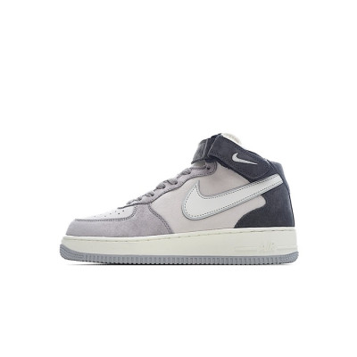 나이키 남/녀 그레이 하이탑 스니커즈 - Nike Air Force 1 Unisex Sneakers - nis483x