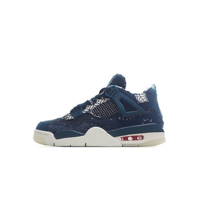 나이키 남/녀 네이비 하이탑 스니커즈 - Nike Air Jordan 4 Retro Unisex Sneakers - nis508x