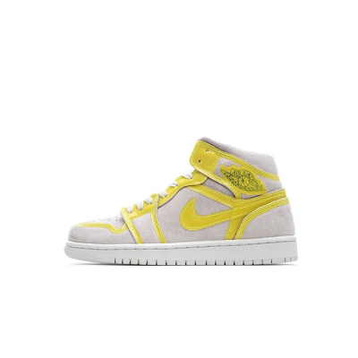 나이키 남/녀 옐로우 하이탑 스니커즈 - Nike Air Jordan 1 Mid Unisex Sneakers - nis533x