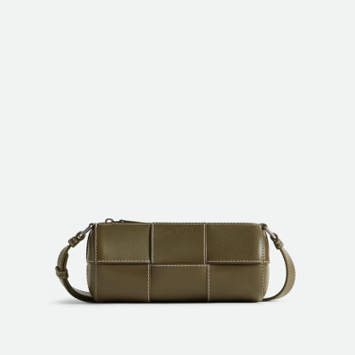 보테가 베네타 남성 스몰 카네트 - Bottega Veneta Mens Khaki Cross Bag - bvb1470x