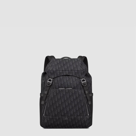 디올 남성 오블리크 블랙 백팩 - Dior Mens Oblique Black Back Pack - dib1580x