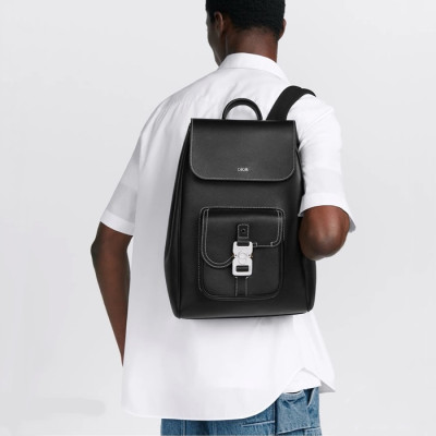 디올 남성 블랙 백팩 - Dior Mens Black Back Pack - dib1612x