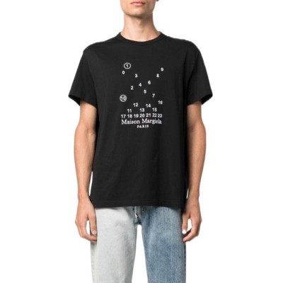 메종 마르지엘라 남/녀 블랙 반팔 티셔츠 - Maison Margiela Unisex Black Tshirts - mac542x