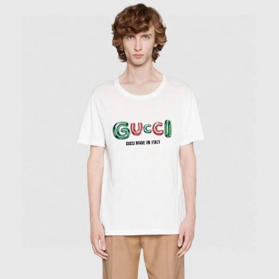 구찌 남/녀 화이트 티셔츠 - Gucci Unisex White Tshirts - guc596x