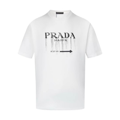 프라다 남성 화이트 반팔 티셔츠 - Prada Mens White Tshirts - prc588x