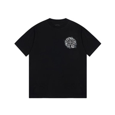 크롬하츠 남성 블랙 반팔티 - Chrom Hearts Mens Black Tshirts - chc137x