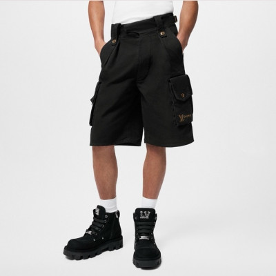 루이비통 남성 블랙 반바지 - Louis vuitton Mens Black Half-pants - lvc647x