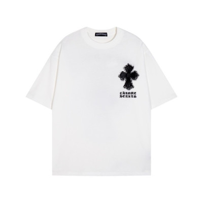 크롬하츠 남성 화이트 반팔티 - Chrom Hearts Mens White Tshirts - chc648x