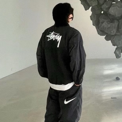 스터시 x 나이키 남성 블랙 자켓 - Stussy x Nike Mens Black Jackets - stc720x