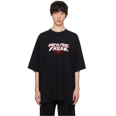 베트멍 남/녀 블랙 반팔 티셔츠 - Vetements Unisex Black Tshirts - vec730x