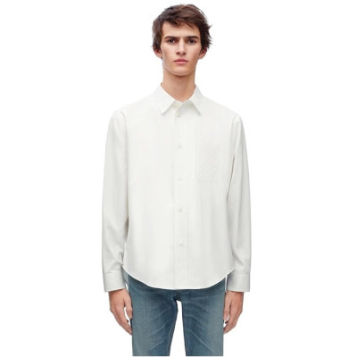 로에베 남성 화이트 셔츠 - Loewe Mens White Shirts - loc336x