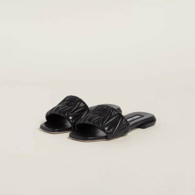 미우미우 여성 블랙 뮬 - Miumiu Womens Black Slippers - mis665x