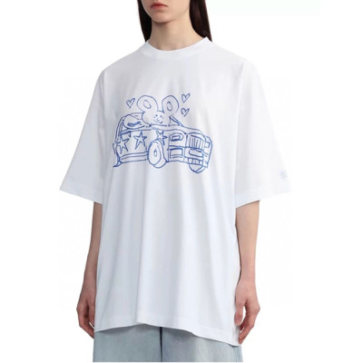 베트멍 여성 화이트 반팔 티셔츠 - Vetements Womens Over Size Tshirts - vec753x