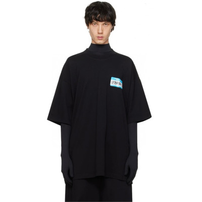 베트멍 남/녀 블랙 반팔 티셔츠 - Vetements Unisex Over Size Tshirts - vec762x