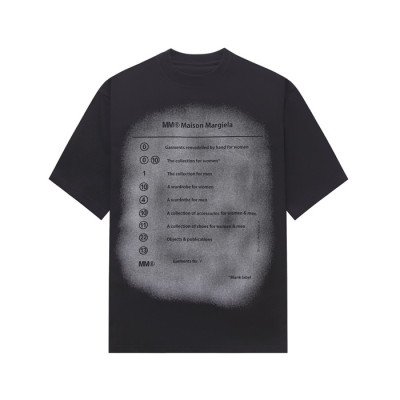 메종 마르지엘라 남/녀 블랙 반팔 티셔츠 - Maison Margiela Unisex Black Tshirts - mac765x