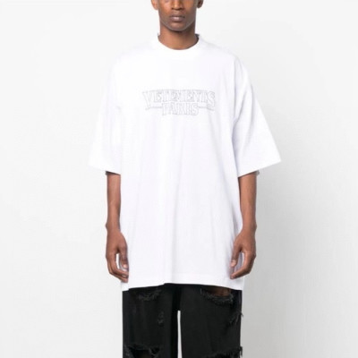 베트멍 남/녀 화이트 반팔 티셔츠 - Vetements Unisex Over Size Tshirts - vec772x