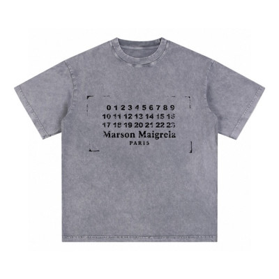 메종 마르지엘라 남/녀 그레이 반팔 티셔츠 - Maison Margiela Unisex Gray Tshirts - mac774x