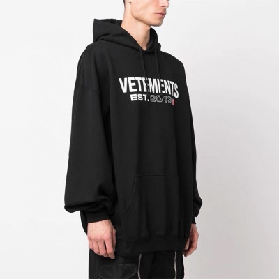 베트멍 남/녀 블랙 후드티 - Vetements Unisex Black Hoodie - vec816x