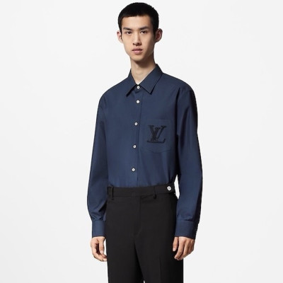 루이비통 남성 네이비 셔츠 - Louis vuitton Mens Navy Shirts - lvc874x