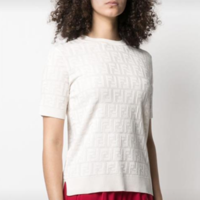 펜디 여성 화이트 반팔 티셔츠 - Fendi Womens White Tshirts - fec888x