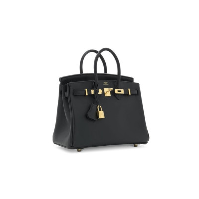 매장판 에르메스 여성 블랙 버킨백 - Hermes Womens Black Birkin 25 - heb2008x