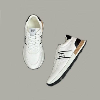 에르메스 남성 엔볼 화이트 스니커즈 - Hermes Mens White Sneakers - hes716x