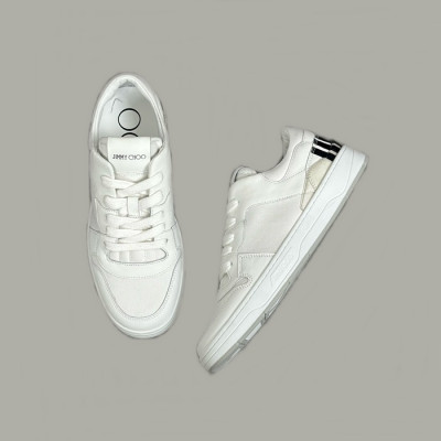 지미츄 남성 화이트 스니커즈 - Jimmy Choo Mens White Sneakers - jis718x