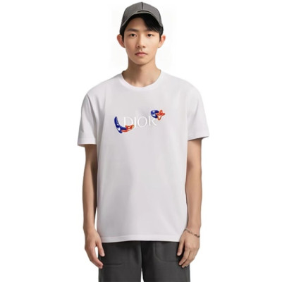 디올 남성 화이트 반팔 티셔츠 - Dior Mens White Tshirts - dic880x