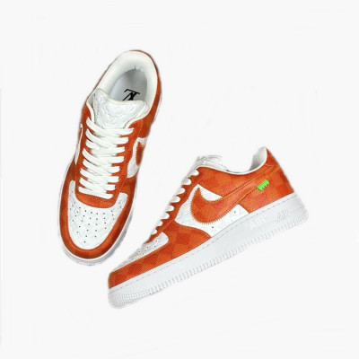 루이비통 x Air Force1 남성 오렌지 스니커즈 - Louis vuitton x Air Force1 Mens Orange Sneakers - lvs837x