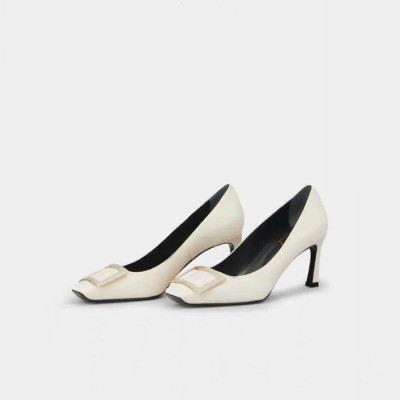 로저비비에 여성 크레 트럼펫 - Roger Vivier Womens Cream Pumps - vis972x