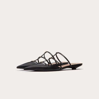 발렌티노 여성 블랙 뮬 - Valentino Womens Black Mules - vas974x