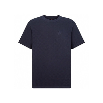 루이비통 남성 네이비 반팔 티셔츠 - Louis vuitton Mens Navy Tshirts - lvc957x