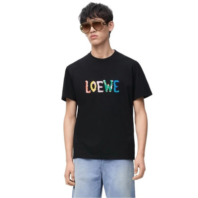 로에베 남성 블랙 반팔티 - Loewe Mens Black Tshirts - loc336x