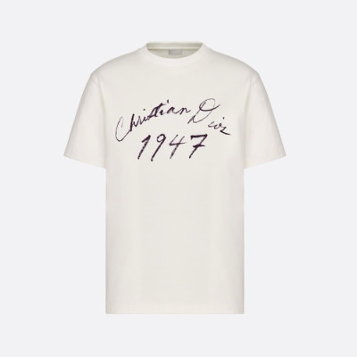 디올 남성 화이트 반팔 티셔츠 - Dior Mens White Tshirts - dic972x