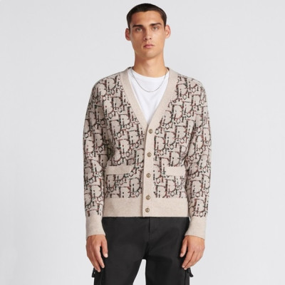 디올 남성 베이지 브이넥 가디건 - Dior Mens Beige Cardigan - dic911x