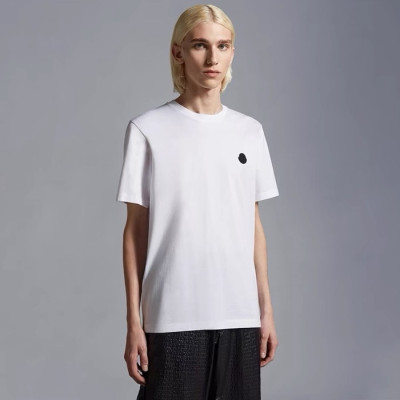 몽클레어 남성 패치 반팔티 - Moncler Mens White Tshirts - moc1009x