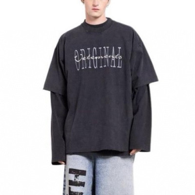 베트멍 남/녀 블랙 반팔 티셔츠 - Vetements Unisex Over Size Tshirts - vec1038x