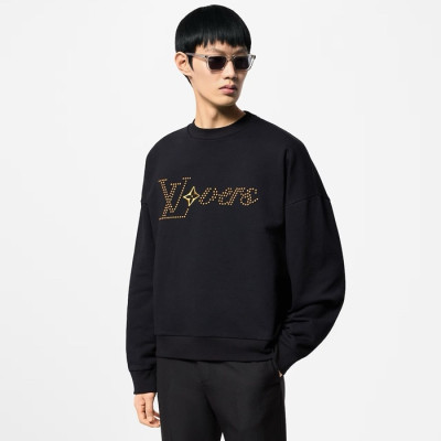 루이비통 남성 블랙 맨투맨 - Louis vuitton Mens Black Sweat Shirts - lvc1099x