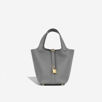 매장판 에르메스 여성 그리스 메이어 피코탄 - Hermes Womens Gris Meyer Picotin - heb2228x