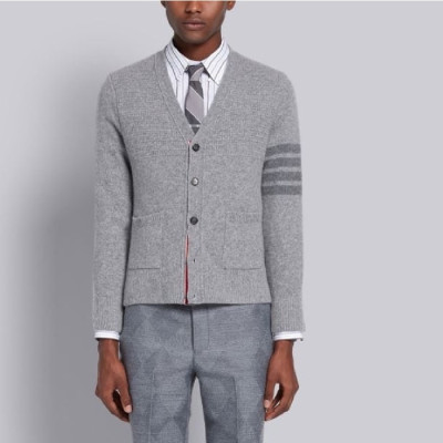 톰브라운 남성 브이넥 그레이 가디건 - Thom Browne Mens Gray Cardigan - thc1233x