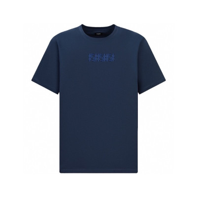 펜디 남성 블루 반팔 티셔츠 - Fendi Mens Blue Tshirts - fec1487x