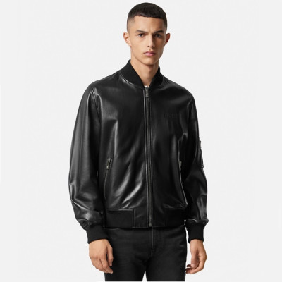 베르사체 남성 블랙 가죽 자켓 - Versace Mens Black Jackets - vec1513x