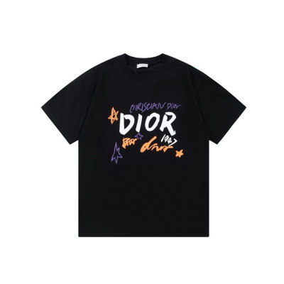 디올 남성 블랙 반팔 티셔츠 - Dior Mens Black Tshirts - dic1571x