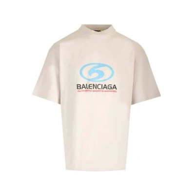 발렌시아가 남성 베이지 반팔 티셔츠 - Balenciaga Mens Beige Tshirts - bac1588x