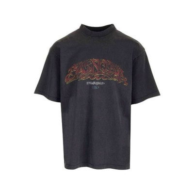 발렌시아가 남성 라운드 반팔 티셔츠 - Balenciaga Mens Round Tshirts - bac1591x