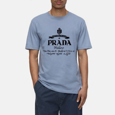 프라다 남성 라운드 반팔 티셔츠 - Prada Mens Round Tshirts - prc1810x