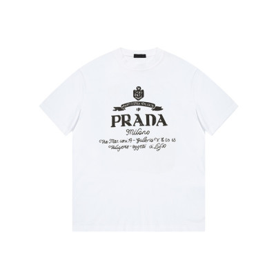 프라다 남성 라운드 반팔 티셔츠 - Prada Mens Round Tshirts - prc1811x