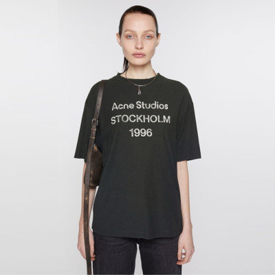 아크네 여성 블랙 반팔티 - Acne Womens Black Tshirts - anc2023x