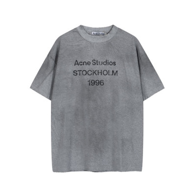 아크네 남/녀 그레이 반팔티 - Acne Unisex Gray Tshirts - anc2024x