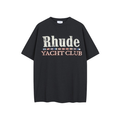 루드 남성 블랙 반팔티 - Rhude Unisex Black Tshirts - rhc2025x